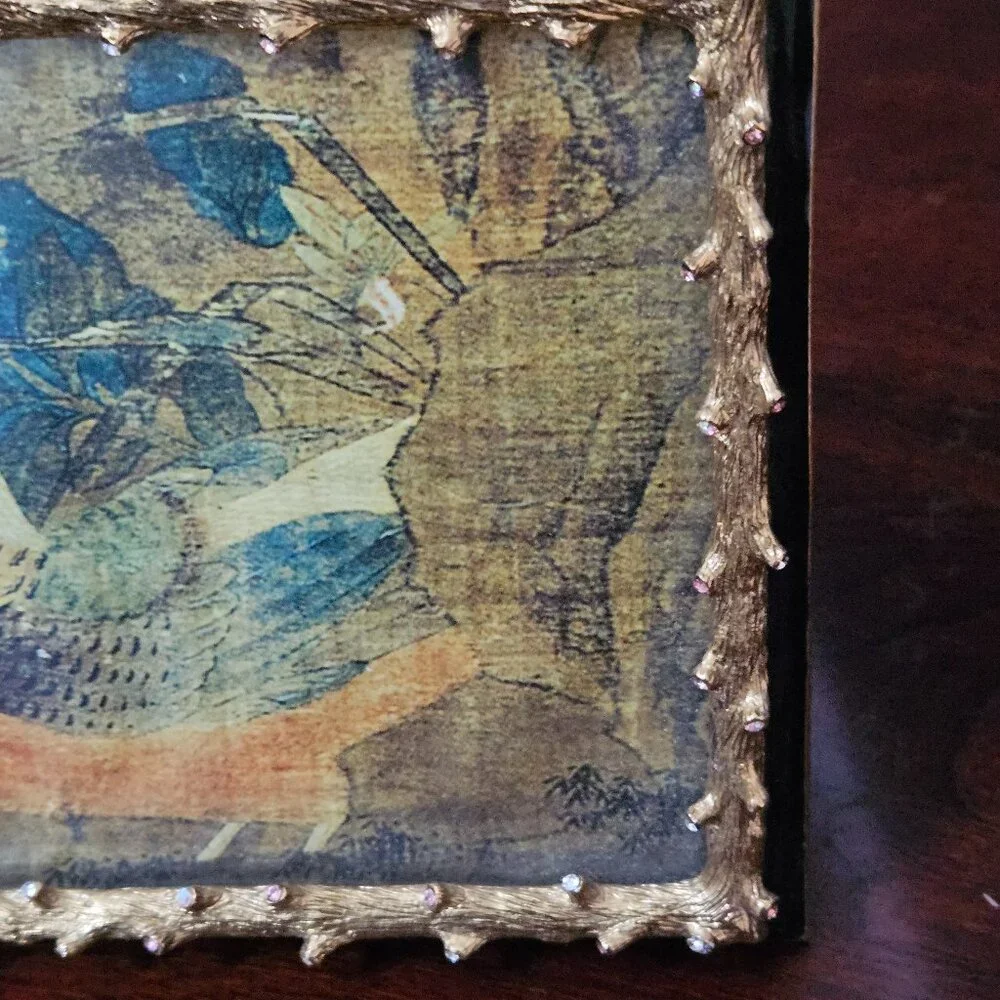 RARE JAY STRONGWATER CASSANDRA DRAGONFLY FLORA & FAUNA ENAMEL CRYSTAL FRAME